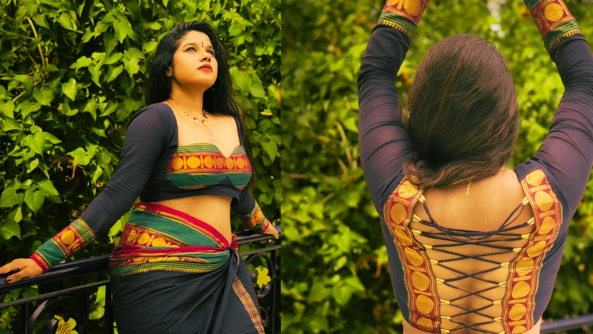 பாரம்பரிய பார்டர் புடவையில் அசத்தும் நடிகை கேப்ரியல்லா செல்லஸின் லேட்டஸ்ட் போட்டோஷூட்